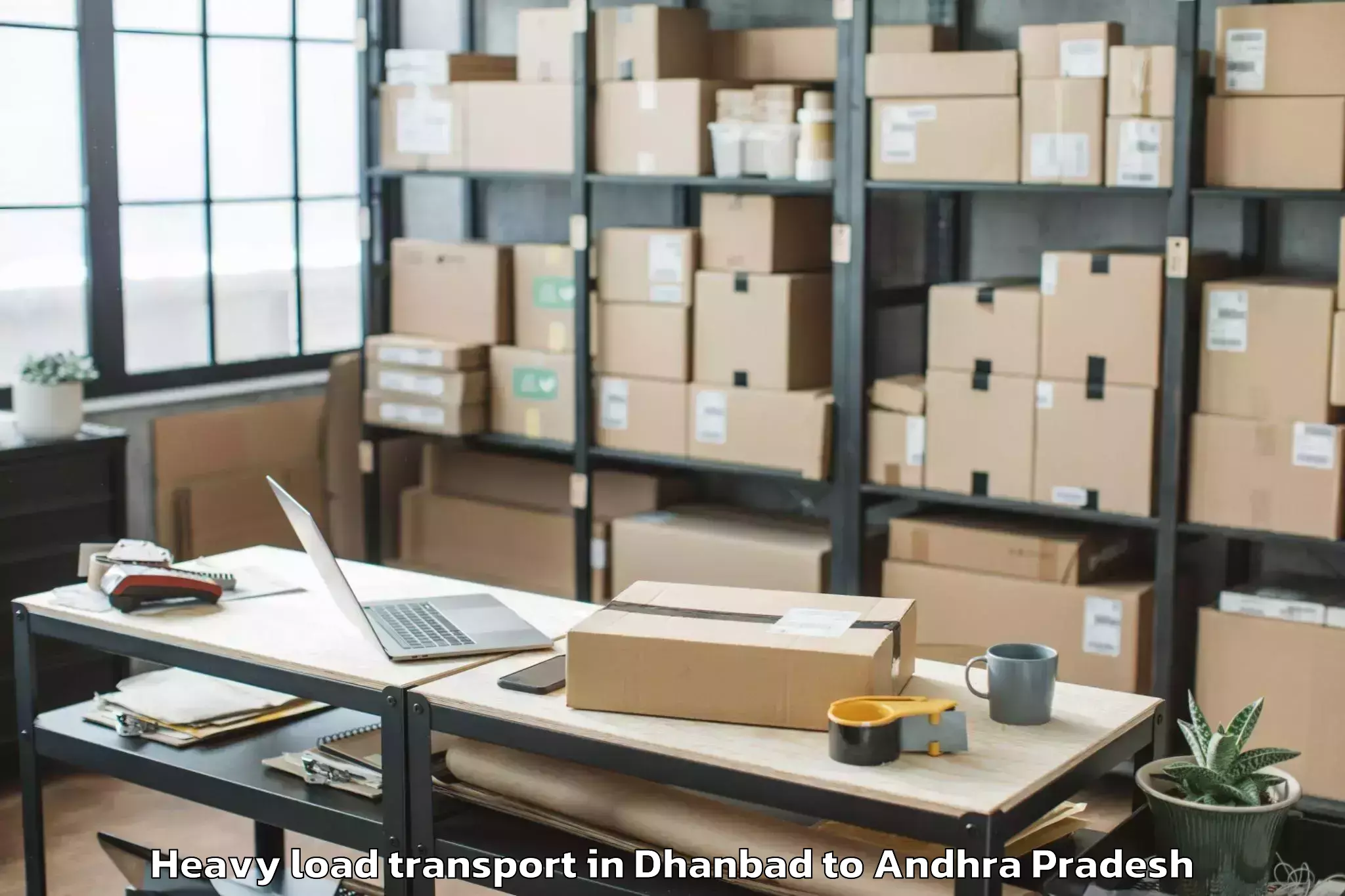 Easy Dhanbad to Atchempet Heavy Load Transport Booking